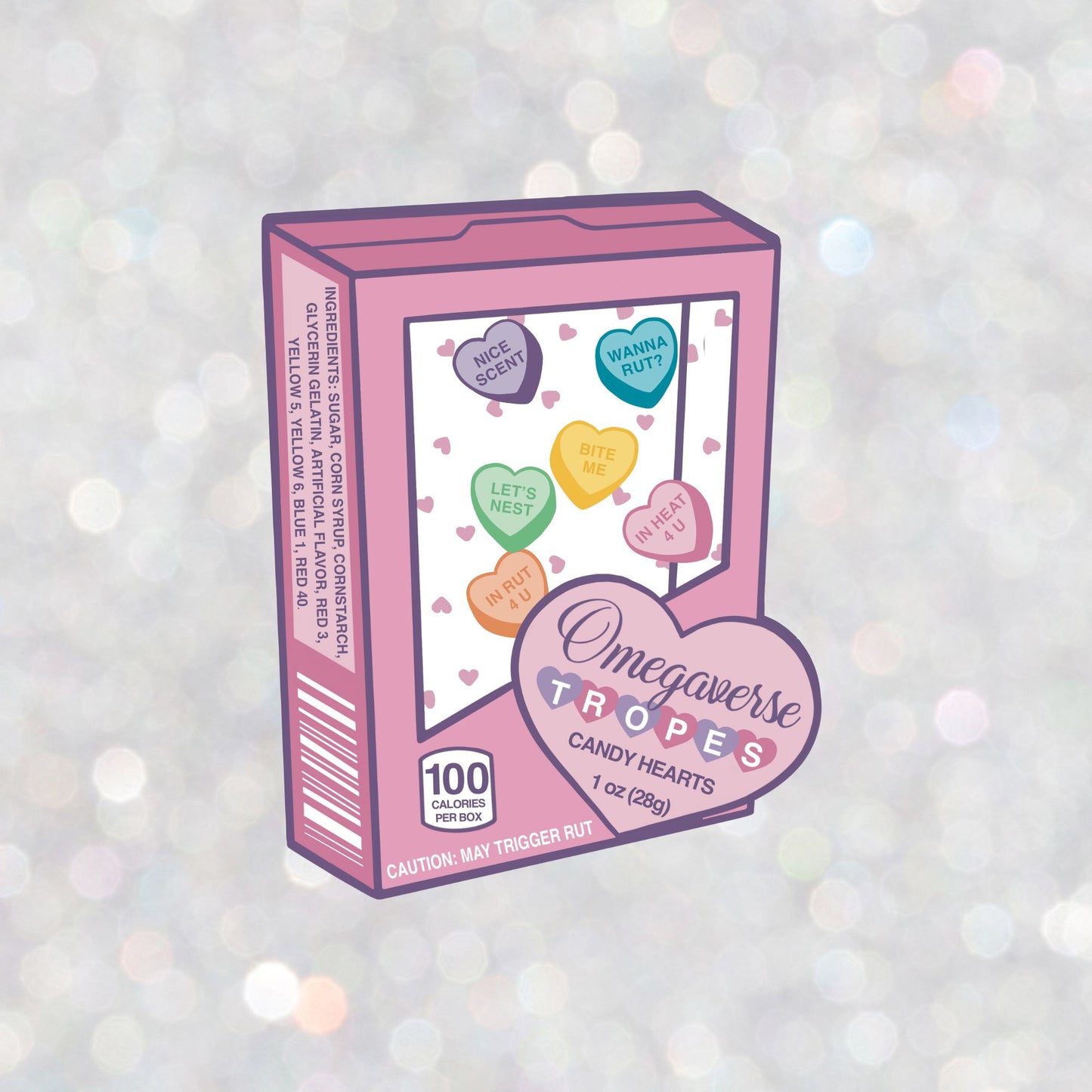 Omegaverse Candy Heart Acrylic Shaker Keychain
