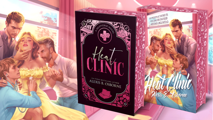 Both sides of the reversible dust jacket of the deluxe hardcover of Heat Clinic are shown here. One side is illustrated with the characters and the other is a discreet symbolism jacket.