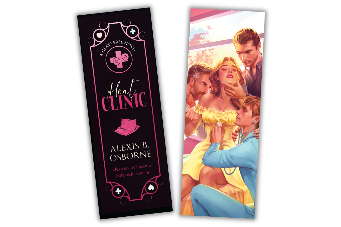 Two printed bookmarks, one to match the discreet jacket and one to match the illustrated jacket.